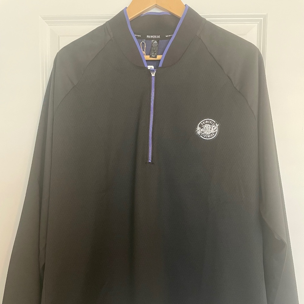 Adidas Men's Golf PrimeBlue 1/4 Zip, Black Long Sleeve, Size (XL)